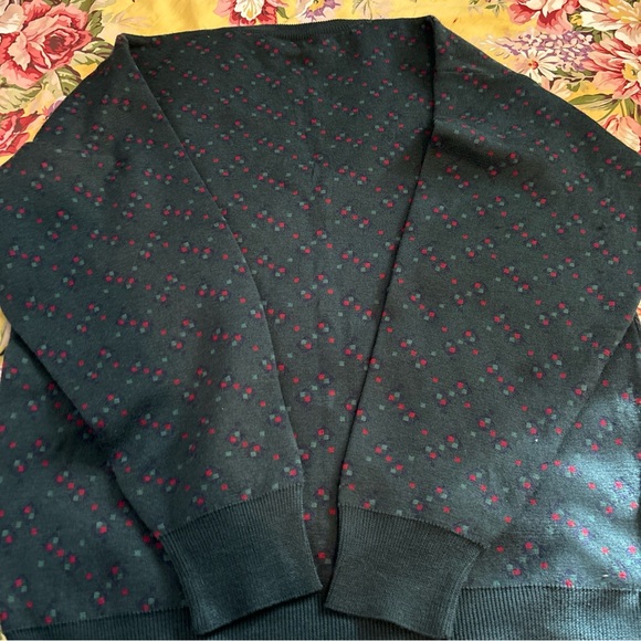 Vintage Bobby Jones Men's Sweater Size Medium Italy 100% Wool V Neck - Beautiful - Picture 9 of 9